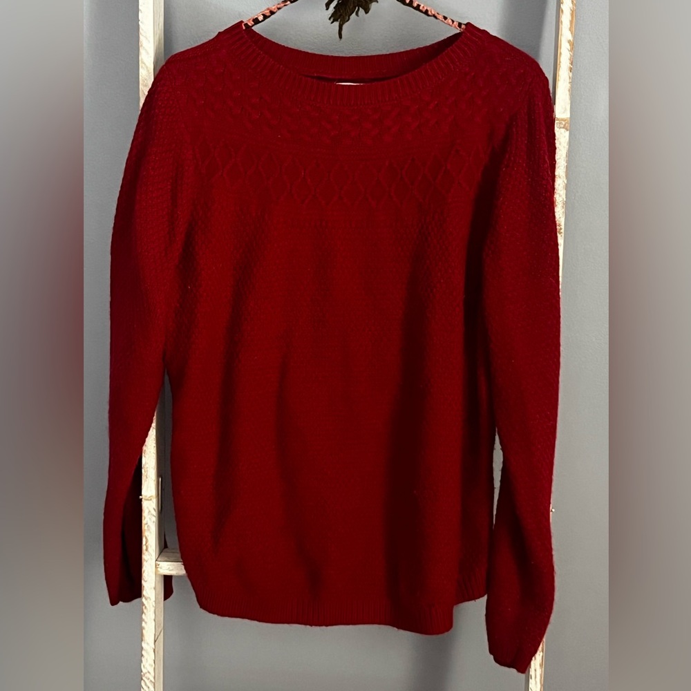 Croft & Barrow Rich Burgundy Red Crew Neck Sweater